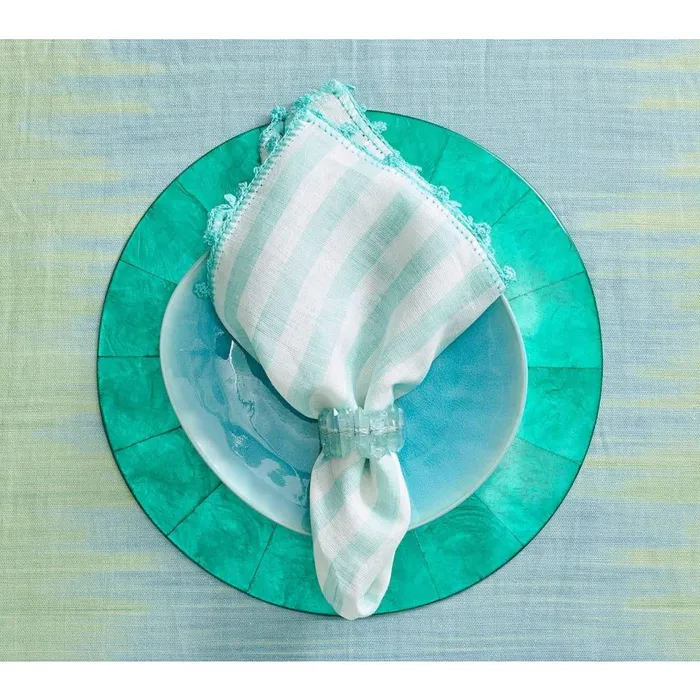 Kim Seybert Radiant Napkin Ring in Seafoam Set of 4 CrystalGlass Kim Seybert Rings Kim Seybert Radiant Napkin Ring in Seafoam Set of 4 CrystalGlass Kim Seybert Rings