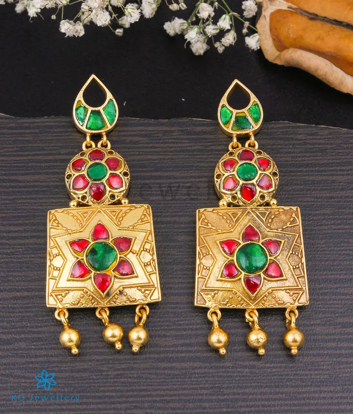 kundan Earrings The Amaanat Silver Kundan Earrings