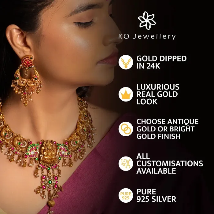 Kundan Necklaces The Jahanara Silver KundanJadau Necklace