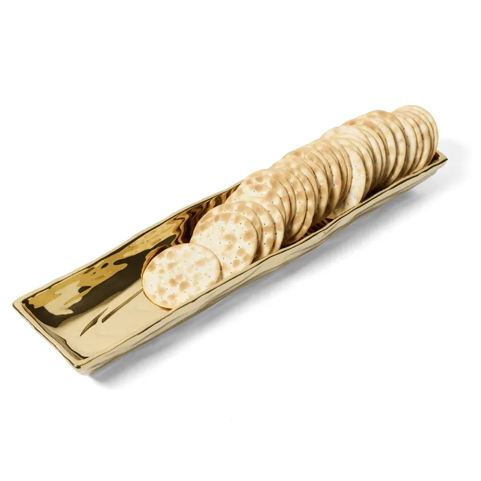 Leeber PreStyled Sets Leeber Gold Bark Cracker Tray 14 X 35