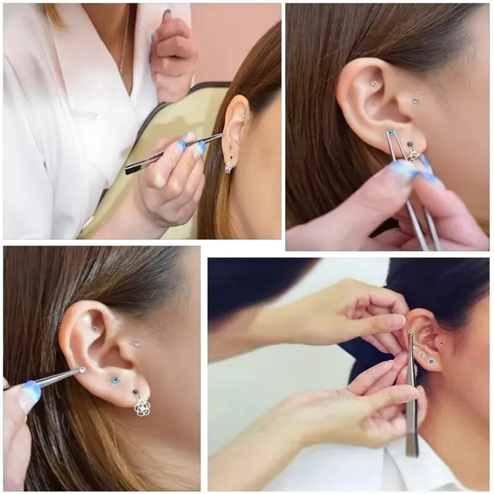 Life Changing Energy Earrings Crystal Gem Stone Magnetic Bead Clear Tape Ear Seeds