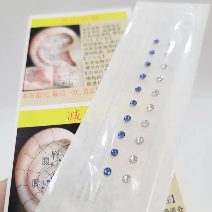 Life Changing Energy Earrings Crystal Gem Stone Magnetic Bead Clear Tape Ear Seeds