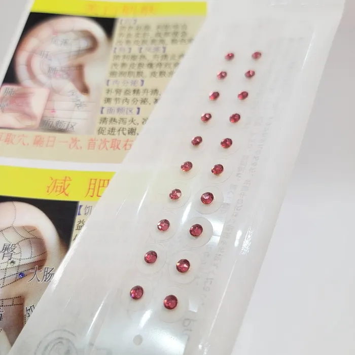 Life Changing Energy Earrings Crystal Gem Stone Magnetic Bead Clear Tape Ear Seeds