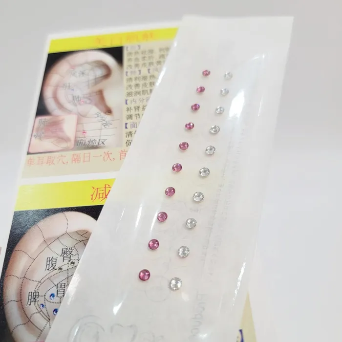 Life Changing Energy Earrings Crystal Gem Stone Magnetic Bead Clear Tape Ear Seeds