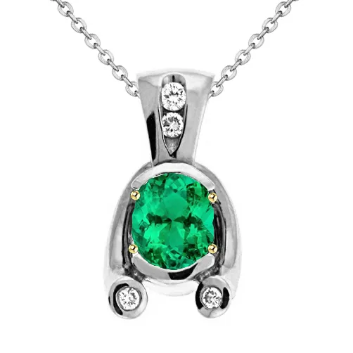 May Birthstone Pendant Oval Green Emerald Round Diamonds HarryChadEntcom Necklaces May Birthstone Pendant Oval Green Emerald Round Diamonds HarryChadEntcom Necklaces