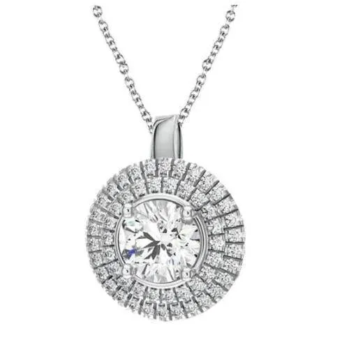 Necklaces 310 Carats Natural Earth Mined Diamonds Pendant Necklace With Chain White Gold 14K GB Necklaces 310 Carats Natural Earth Mined Diamonds Pendant Necklace With Chain White Gold 14K GB