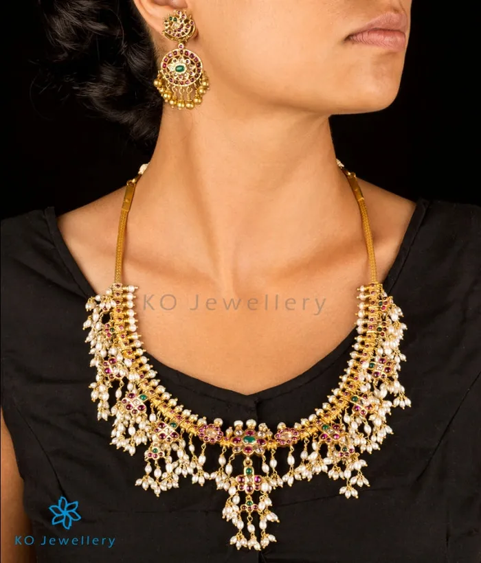 Necklaces Dhan The Rati Silver Guttapusalu Necklace