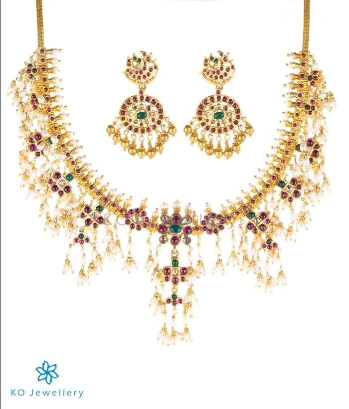 Necklaces Dhan The Rati Silver Guttapusalu Necklace