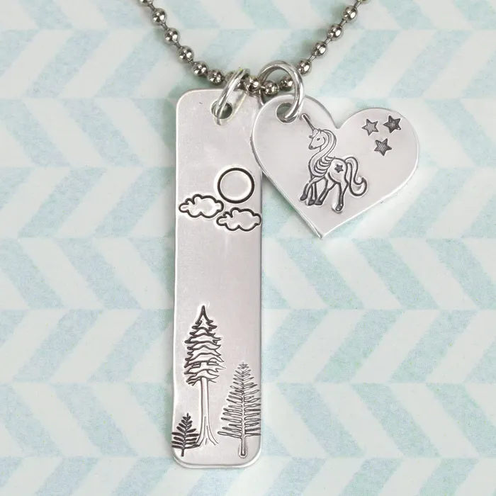 Necklaces DS 14 34 Redwood Tree Metal Design Stamp 165mm Beaducation Original