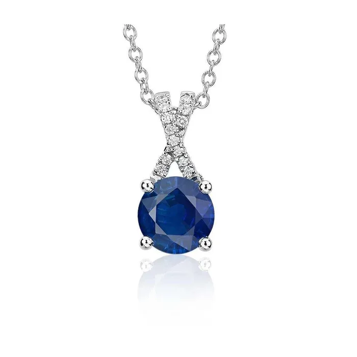 Necklaces GB Sri Lanka Blue Sapphire Natural Earth Mined Diamonds Round Cut 265 Ct Pendant Necklace Necklaces GB Sri Lanka Blue Sapphire Natural Earth Mined Diamonds Round Cut 265 Ct Pendant Necklace