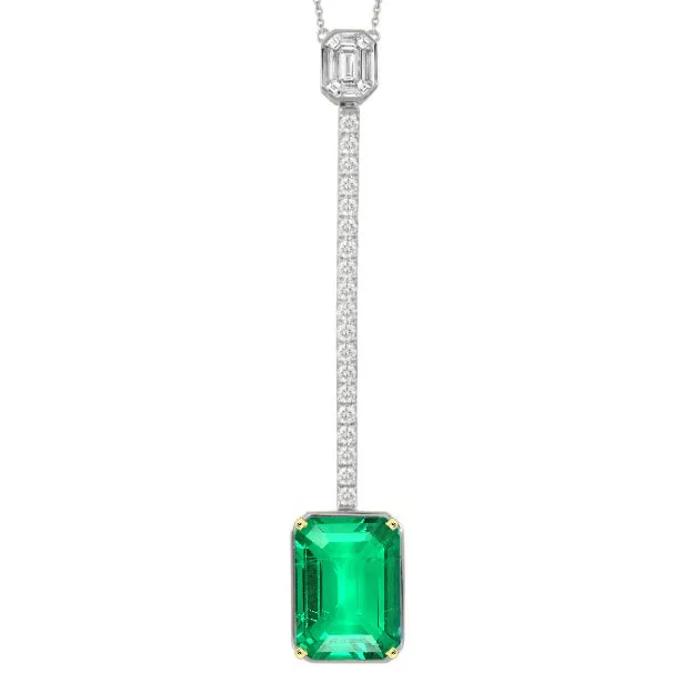 Necklaces HarryChadEntcom Green Emerald Gemstone Pendant Long Womens Necklace Necklaces HarryChadEntcom Green Emerald Gemstone Pendant Long Womens Necklace