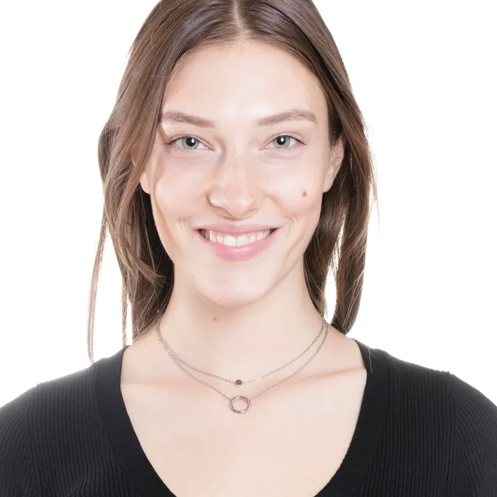 Necklaces Hey Happiness Circle Hoop Layered Pendant Necklace Silver Necklaces Hey Happiness Circle Hoop Layered Pendant Necklace Silver