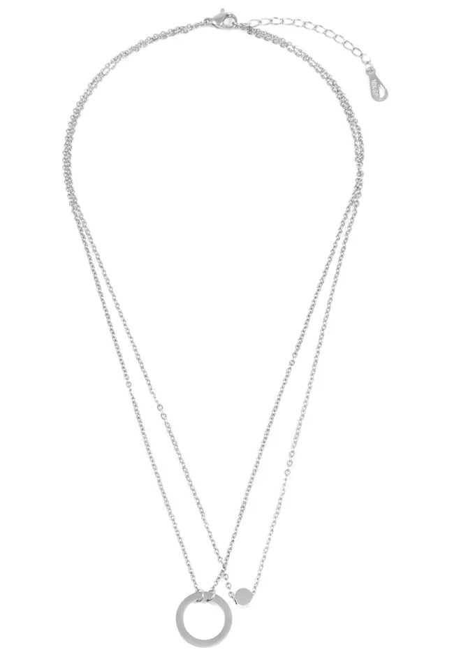Necklaces Hey Happiness Circle Hoop Layered Pendant Necklace Silver Necklaces Hey Happiness Circle Hoop Layered Pendant Necklace Silver