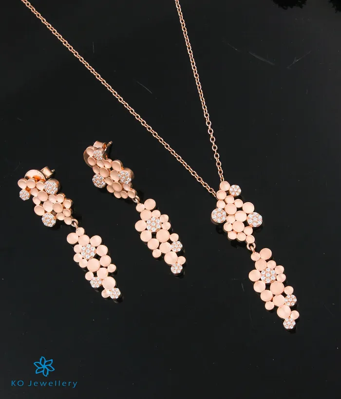 Necklaces Imported The Anahata Silver Rosegold Necklace Set