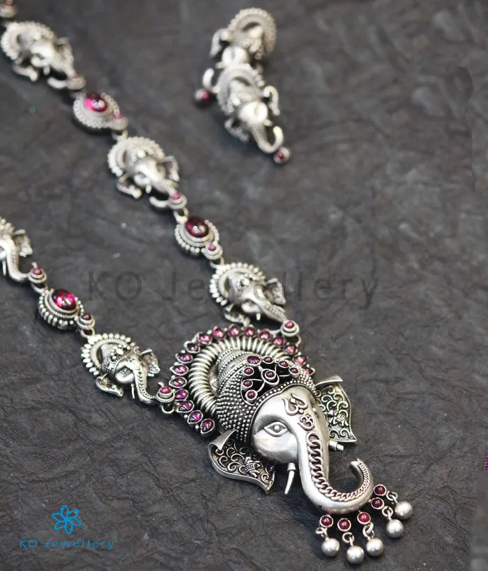 Necklaces Silversmith The Gajakarna Silver Ganesha Necklace