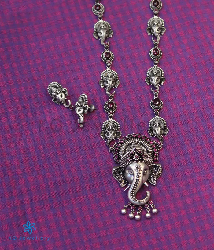 Necklaces Silversmith The Gajakarna Silver Ganesha Necklace