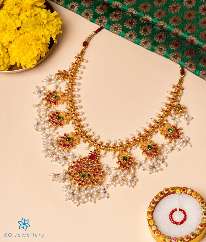 Necklaces Silversmith The Rachana Silver Guttapusalu Necklace Medium