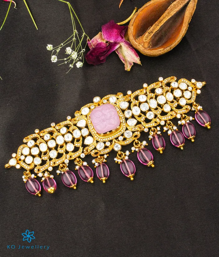 Necklaces The Uditi Silver Choker Necklace kundan