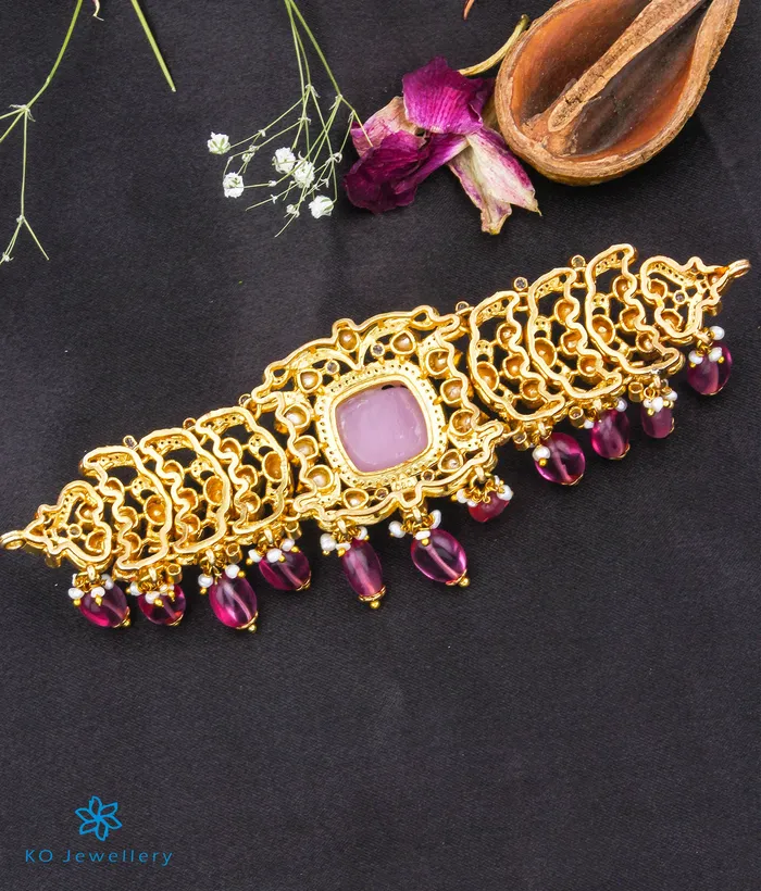 Necklaces The Uditi Silver Choker Necklace kundan