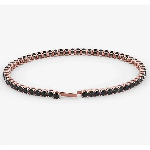 Real Tennis Bracelet Black Natural Earth Mined Diamond 590 Carats Rose Gold 14K Jewelry New GB Bracelets Real Tennis Bracelet Black Natural Earth Mined Diamond 590 Carats Rose Gold 14K Jewelry New GB Bracelets