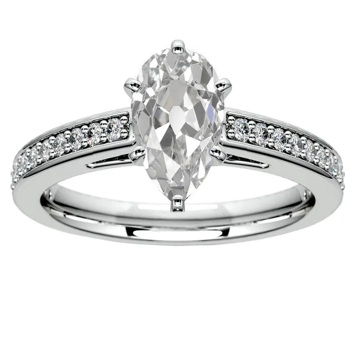 Rings 5 Carats Pear Old Miner Real Natural Earth Mined Diamond Solitaire Ring With Accents Gold 14K HarryChadEntcom Rings 5 Carats Pear Old Miner Real Natural Earth Mined Diamond Solitaire Ring With Accents Gold 14K HarryChadEntcom