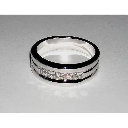Rings GB 15 Ct Princess Cut Mens Natural Earth Mined Diamond Wedding Ring Rings GB 15 Ct Princess Cut Mens Natural Earth Mined Diamond Wedding Ring