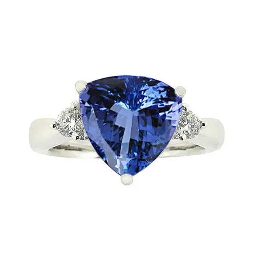 Rings GB 7 Carat Tanzanite Natural Earth Mined Diamond Three Stone Ring White Gold 14K Rings GB 7 Carat Tanzanite Natural Earth Mined Diamond Three Stone Ring White Gold 14K