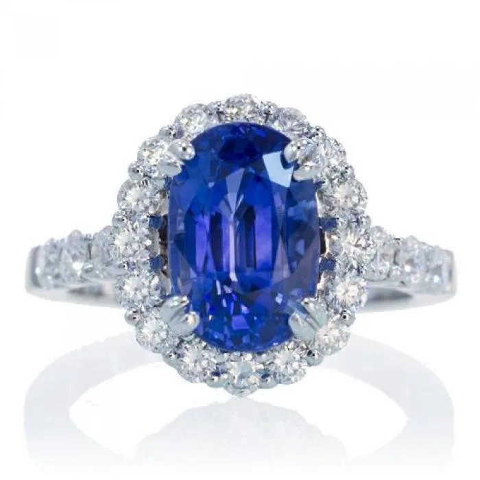 Rings GB 975 Ct Ceylon Sapphire And Natural Earth Mined Diamonds Anniversary Ring Rings GB 975 Ct Ceylon Sapphire And Natural Earth Mined Diamonds Anniversary Ring