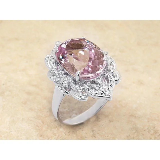 Rings GB Gold Kunzite Natural Earth Mined Diamond Ring