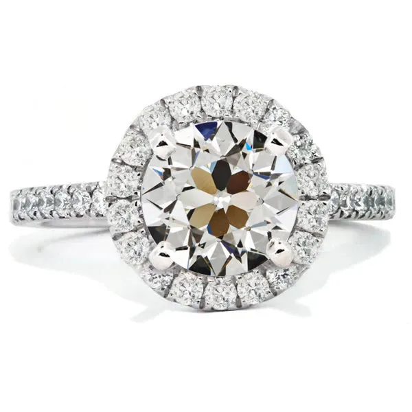 Rings GB Round Old Cut Natural Earth Mined Diamond Halo Anniversary Ring Pave Set 7 Carats Rings GB Round Old Cut Natural Earth Mined Diamond Halo Anniversary Ring Pave Set 7 Carats