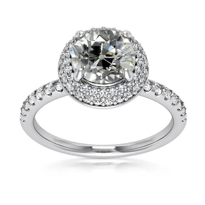 Rings Halo Round Old Mine Cut Natural Earth Mined Diamond Wedding Ring Prong Set 575 Carats HarryChadEntcom Rings Halo Round Old Mine Cut Natural Earth Mined Diamond Wedding Ring Prong Set 575 Carats HarryChadEntcom