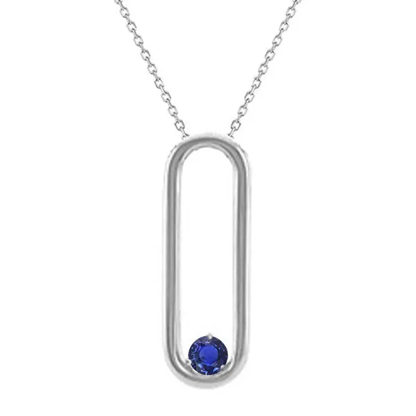 Rings HarryChadEntcom 050 Carats Solitaire Open Pendant Round Sri Lanka Sapphire White Gold