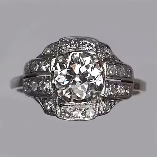 Rings HarryChadEntcom Anniversary Round Old Mine Cut Natural Earth Mined Diamond Ring 2 Carats Antique Style Rings HarryChadEntcom Anniversary Round Old Mine Cut Natural Earth Mined Diamond Ring 2 Carats Antique Style