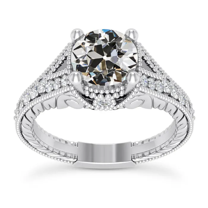 Rings HarryChadEntcom Old Cut Natural Earth Mined Diamond Anniversary Ring Milgrain Vintage Style 375 Carats Rings HarryChadEntcom Old Cut Natural Earth Mined Diamond Anniversary Ring Milgrain Vintage Style 375 Carats