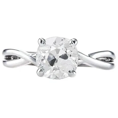 Rings HarryChadEntcom Old Mine Solitaire Natural Earth Mined Diamond Ring 125 Carats Twisted Shank White Gold Rings HarryChadEntcom Old Mine Solitaire Natural Earth Mined Diamond Ring 125 Carats Twisted Shank White Gold