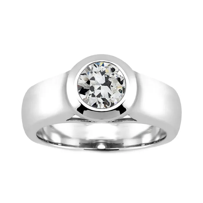Rings HarryChadEntcom Round Bezel Set Old Miner Solitaire Engagement Ring 2 Carats Natural Diamond Rings HarryChadEntcom Round Bezel Set Old Miner Solitaire Engagement Ring 2 Carats Natural Diamond