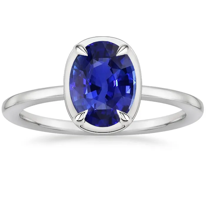 Rings HarryChadEntcom Solitaire Ring White Gold Oval Sri Lankan Sapphire 2 Carats Rings HarryChadEntcom Solitaire Ring White Gold Oval Sri Lankan Sapphire 2 Carats