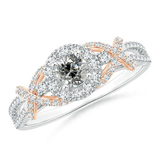 Rings HarryChadEntcom Women Two Tone Natural Earth Mined Diamond Ring Round Old Cut Gold 3 Carats X Style Rings HarryChadEntcom Women Two Tone Natural Earth Mined Diamond Ring Round Old Cut Gold 3 Carats X Style
