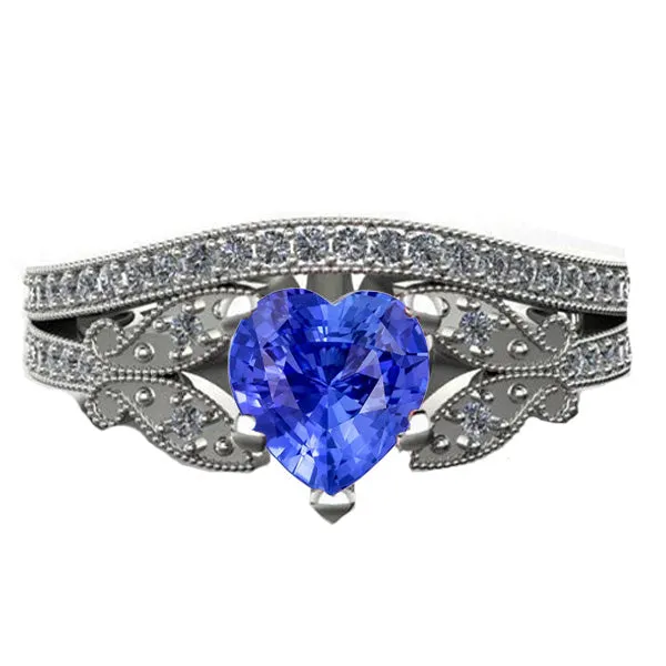 Rings Natural Earth Mined Diamond Engagement Ring Set Heart Sapphire Butterfly Style 3 Carats HarryChadEntcom Rings Natural Earth Mined Diamond Engagement Ring Set Heart Sapphire Butterfly Style 3 Carats HarryChadEntcom