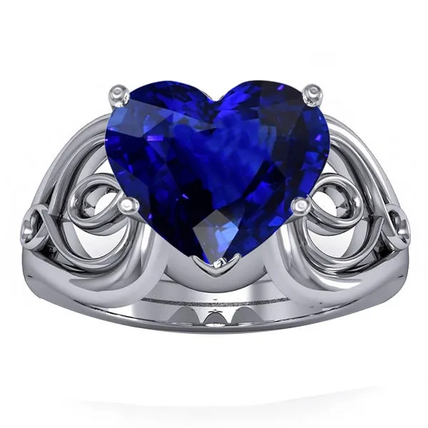 Rings Solitaire Ring Heart Deep Blue Sapphire Vintage Style 350 Carats HarryChadEntcom Rings Solitaire Ring Heart Deep Blue Sapphire Vintage Style 350 Carats HarryChadEntcom