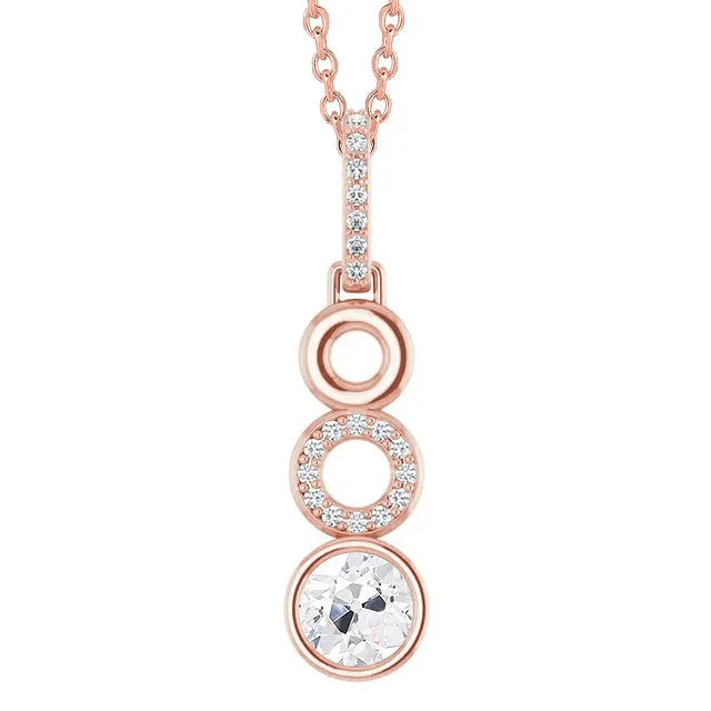 Rose Gold Natural Earth Mined Diamond Pendant Round Old Cut Bezel Set 2 Carats 14K HarryChadEntcom Necklaces Rose Gold Natural Earth Mined Diamond Pendant Round Old Cut Bezel Set 2 Carats 14K HarryChadEntcom Necklaces