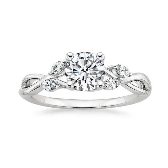 Round And Marquise Cut Natural Earth Mined Diamonds 350 Carats Engagement Ring WG 14K GB Rings Round And Marquise Cut Natural Earth Mined Diamonds 350 Carats Engagement Ring WG 14K GB Rings