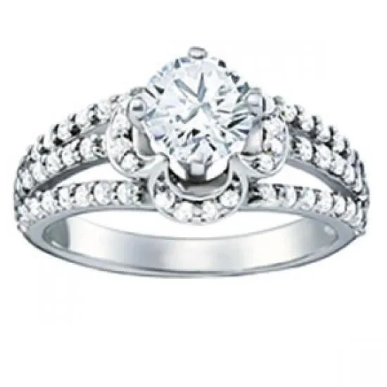 Round Natural Earth Mined Diamond Engagement Ring Split Shank 135 Carats White Gold 14K GB Rings Round Natural Earth Mined Diamond Engagement Ring Split Shank 135 Carats White Gold 14K GB Rings