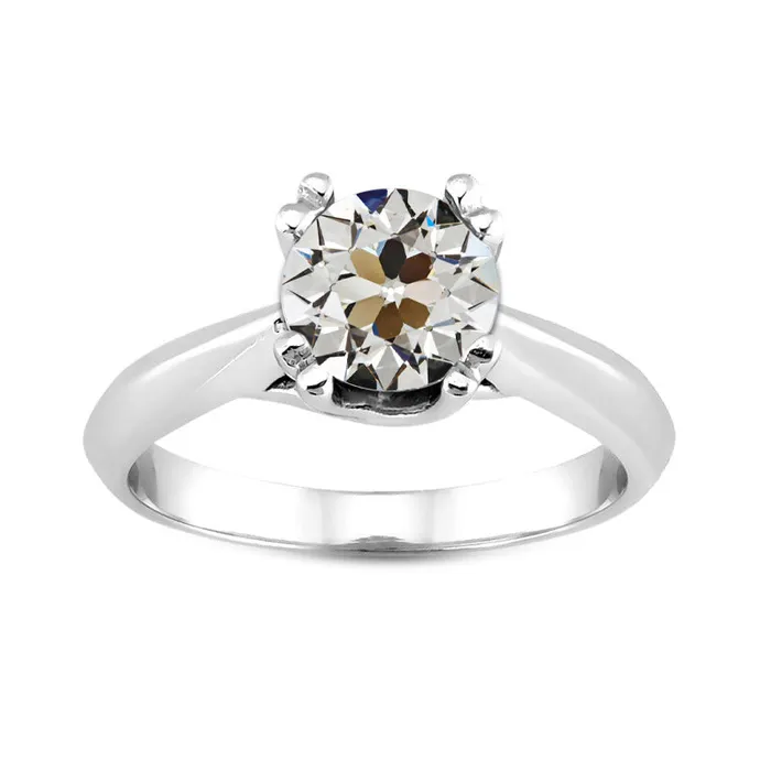 Round Old Cut Solitaire Earth Mined Diamond 2 Carats Engagement Ring HarryChadEntcom Rings Round Old Cut Solitaire Earth Mined Diamond 2 Carats Engagement Ring HarryChadEntcom Rings