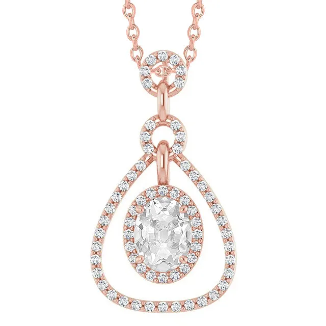 Round Oval Old Cut Halo Natural Earth Mined Diamond Pendant Rose Gold 4 Carats HarryChadEntcom Necklaces Round Oval Old Cut Halo Natural Earth Mined Diamond Pendant Rose Gold 4 Carats HarryChadEntcom Necklaces