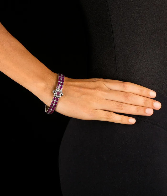 Silversmith Bracelets The Arunodaya Silver Kemp Bracelet OxidisedSize 222426