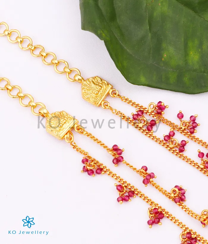 Silversmith Necklaces The Jhilmil Silver Layered Necklace 2 layersRed