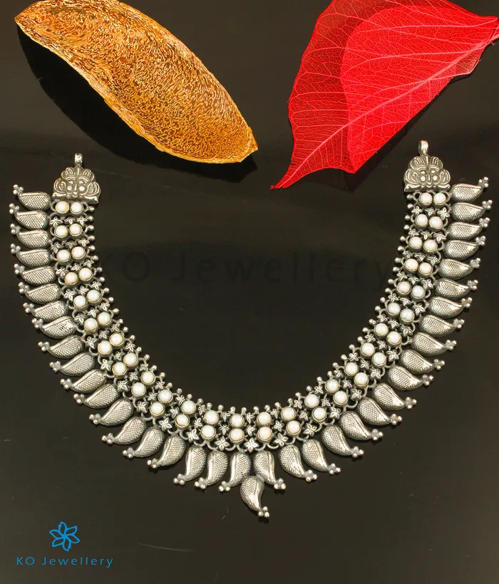 Silversmith Necklaces The Mukta Silver Pearl Necklace Oxidised