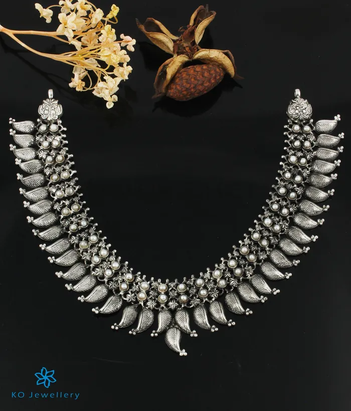 Silversmith Necklaces The Mukta Silver Pearl Necklace Oxidised