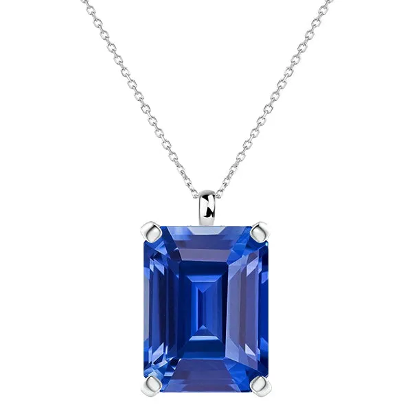 Solitaire Pendant Emerald Ceylon Sapphire With Bail Necklace 4 Carats HarryChadEntcom Necklaces Solitaire Pendant Emerald Ceylon Sapphire With Bail Necklace 4 Carats HarryChadEntcom Necklaces